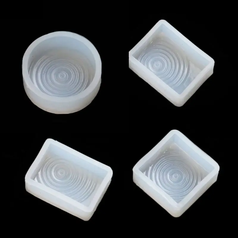 4 Pcs/Set DIY Water Ripple Clear Silicone Molds Epoxy Resin Sea Wave Necklace Pendant Casting Molds Kit Jewelry Making Tools
