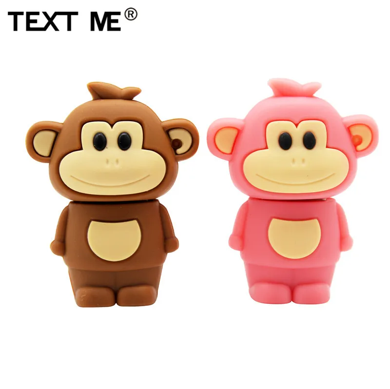 TEXT ME cartoon Animal monkey 64GB USB 2.0 usb flash drive 4GB 8GB 16GB 32GB pen | Компьютеры и офис