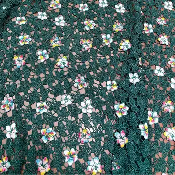 

Teal Green African Lace Fabric 2020 High Quality Skin friendly French Guipure Cord Water Soluble Lace For Festival Dress Sewing