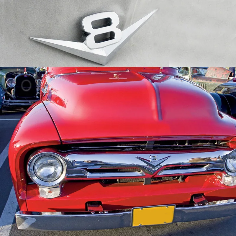 2 Stück V8 Emblem 3D Metall V8 Motor Display Auto Aufkleber Emblem Auto  Badge (schwarz) : : Auto & Motorrad