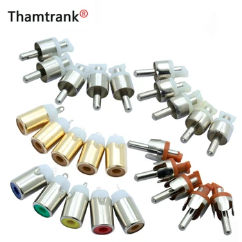 

100pcs/lot RCA Male/Female Soldering Wire Connector Nickel/Gold Plated Speaker RCA Jack Plug Factory Wholesales Low Price
