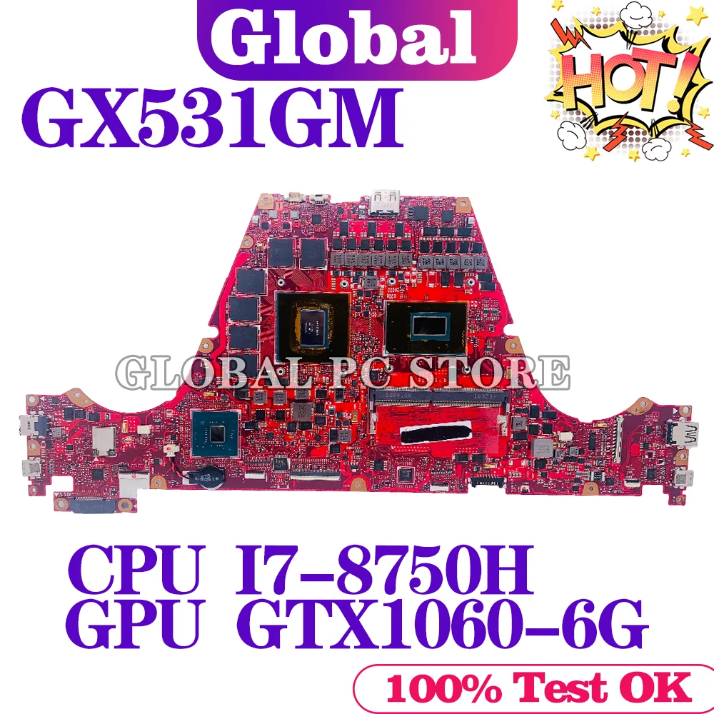 GX531GM original motherboard with i7-8750H GTX1060-6G 8G-RAM is for ASUS ROG Zephyrus GX531GX GX531G laptop 100% test | Компьютеры и