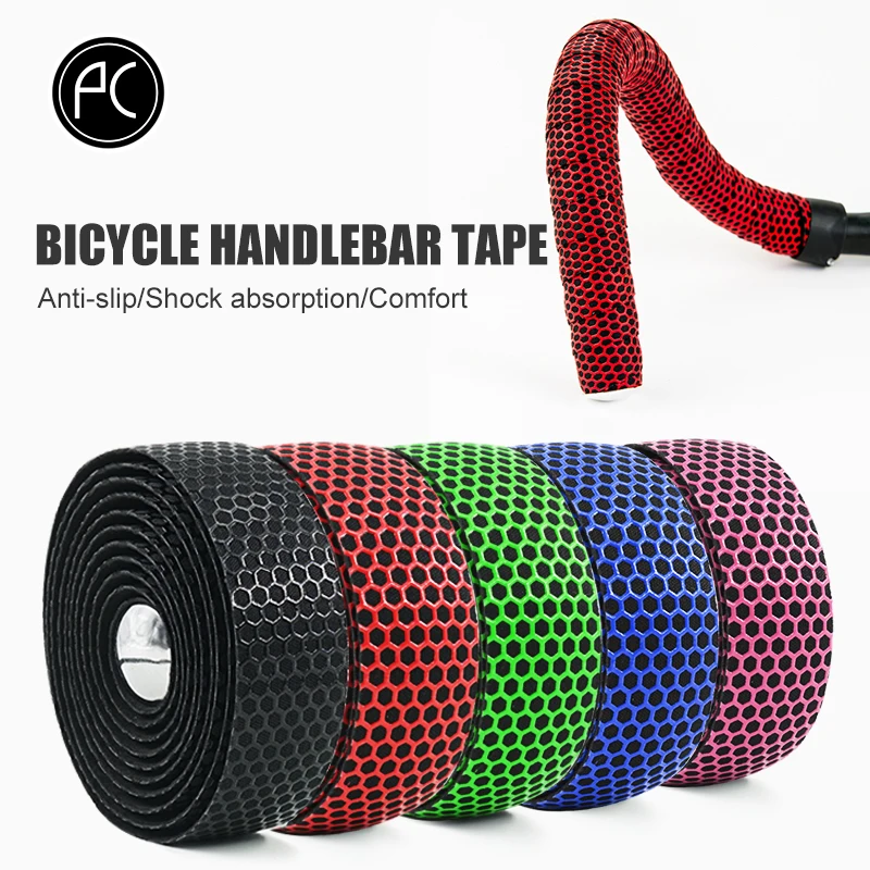 Bicycle Handlebar Tape Road Bike PU Leather Perforated Belt Breathable Soft*GA 