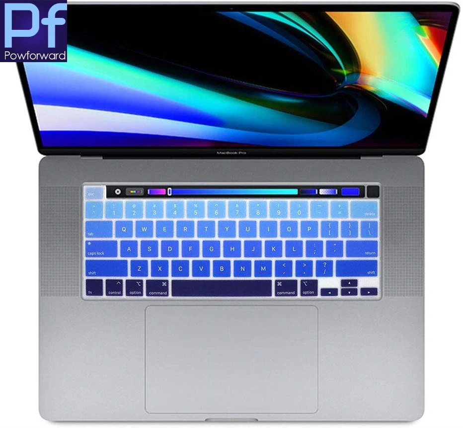 Для MacBook Pro 16 дюймов Сенсорная панель и сенсорная панель ID A2141 цвета радуги силиконовый чехол с английской клавиатурой