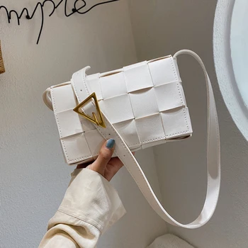 

PU Leather Weave Crossbody Bags For Women 2020 Solid Color Shoulder Bag Female Handbags and Purses Lady Travel Bag clutches