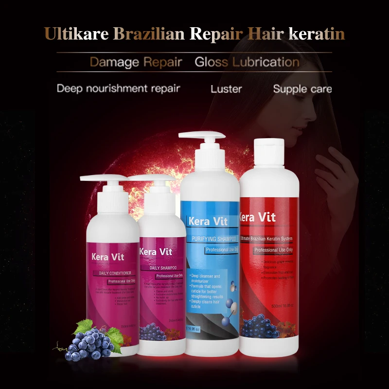 Hair Care 500ml 12% Formalin Keravit Keratin Treatment+500ml Purifying Shampoo+250ml Daily Shampoo+Conditioner Set Hair Care 500ml 12% Formalin Keravit Keratin Treatment+500ml Purifying Shampoo+250ml Daily Shampoo+Conditioner Set