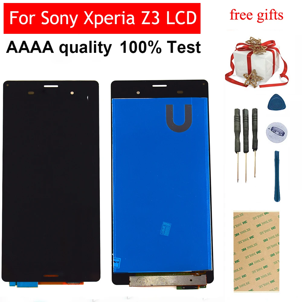 Дешево Для sony Xperia Z3 font b lcd b font дисплей кодирующий преобразователь сенсорного экрана в сборе для sony Z3 экран дисплея D6603 D6633 D6653 L55T font b lcd b font сенсорный