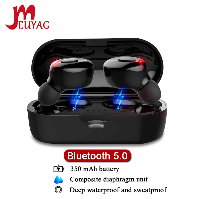 MEUYAG TWS Wireless Bluetooth Earphone Stereo Sport Headset With Microphone Mini Earbuds music Earphones For IOS Android