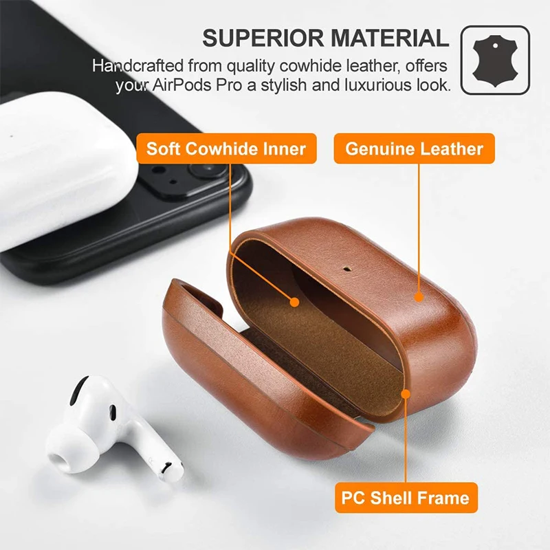 Native Union Leather Pro Case Clip | Genuine Leather Case Airpods Apple - Protective Sleeve Aliexpress