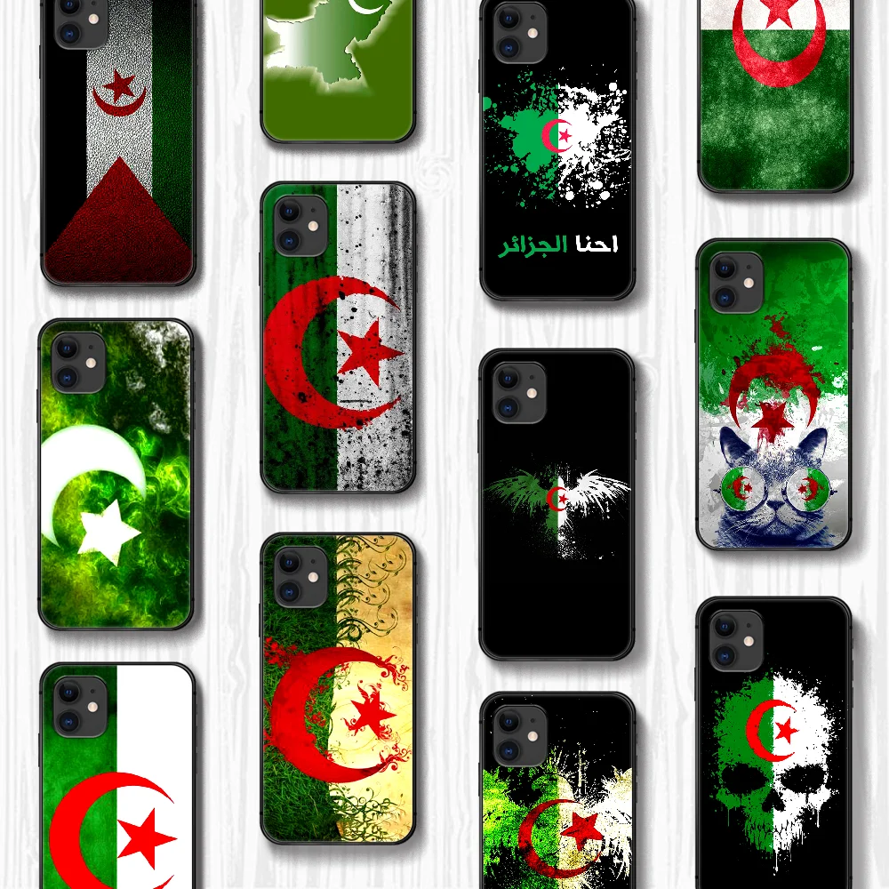 Чехол для телефона с флагом Алжира чехол iphone 5 5s se 2020 6 6s 7 8 12 mini plus X XS XR 11 PRO MAX черный