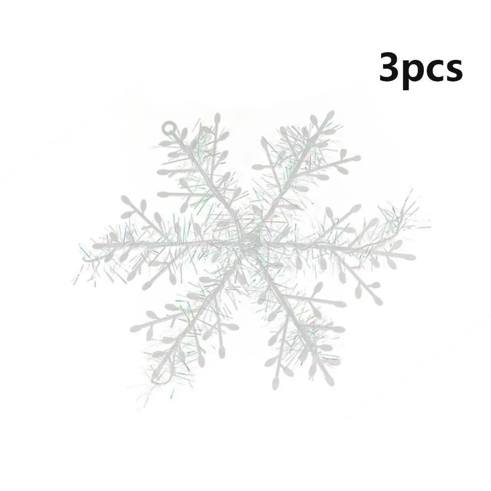 

3pcs/pack White Plastic Fake Snowflake Christmas Party Hanging Pendants New Year Xmas Tree Ornaments Window Decoration
