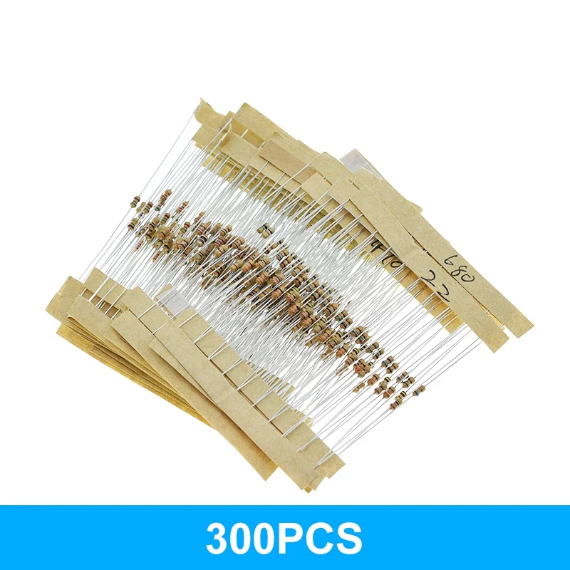 TZT 600 Stück/Set 30 Arten 1/6W Widerstände 5% Widerstands-Set Sortiertes Kit 1K 10K 100K 220 Ohm 1M Widerstände 300 Stück/Set – Detail 9