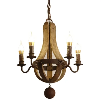 

UMEILUCE Vintage Chandeliers Retro Wood Pendant Lamp Loft for Living Bed Room Cafes Hotel Muti-Size