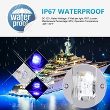 

12V 2W Boat Light Waterproof RV Marine Boat Yacht Accessories Transom 6LED Stern Light Round ABS Cold White LED Tail Lamp