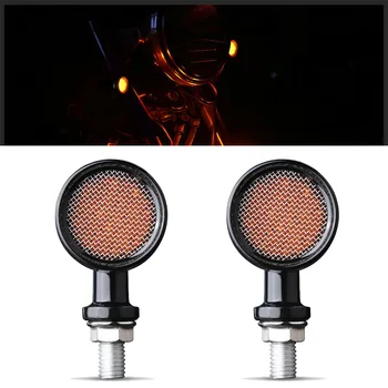 

12V Aluminum Motorcycle LED Black Bullet Brake Running Turn Signal Tail Light Amber High Quality Aluminum Housing Turn Signals