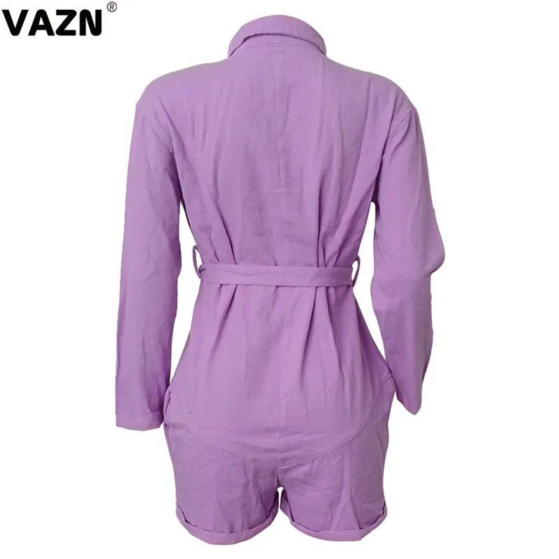 VAZN YM-8461 цветной дизайн Новые популярные сексуальные женские Мини-комбинезоны с буквенным принтом женские сексуальные мини-комбинезоны с глубоким v-образным вырезом и длинными рукавами