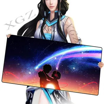 

XGZ Couple Love Large Mouse Pad Black Lock Custom Office Computer Desk Mat Rubber Stripe Skid 900x400 / 900x300 Xxl