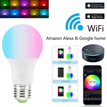 7W Wifi RGB светодиодный волшебный свет Смарт домашнее ламповое освещение E27 лампа работа с Alexa Google Home E12 E17 E30 G24 GU24 для E27 адаптер