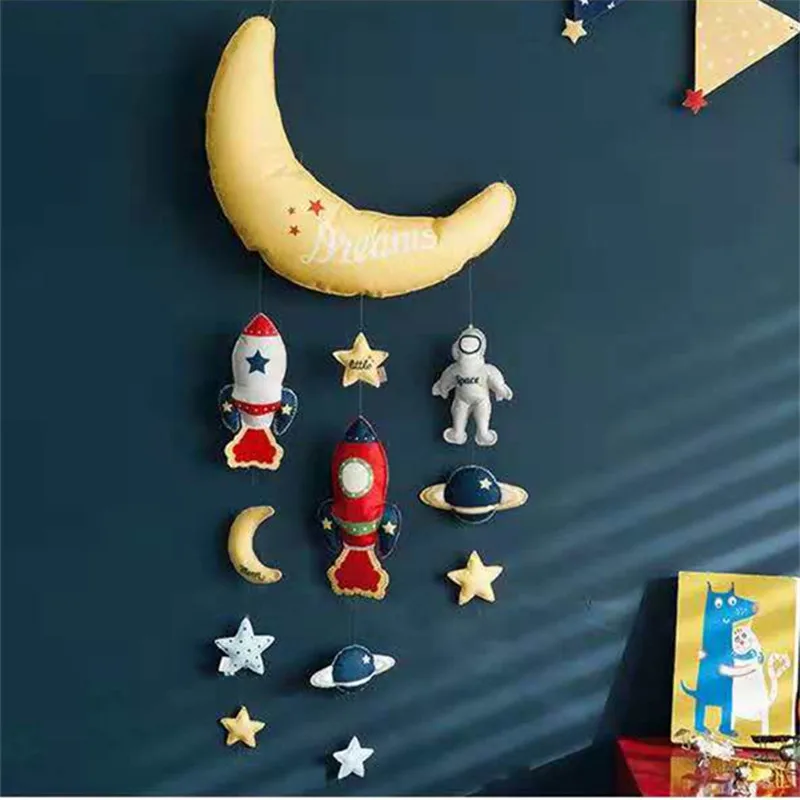 

Cotton Korea ins creative hanging bedbell children's room decoration Wall decoration Cloud rocket pendant hanging decor
