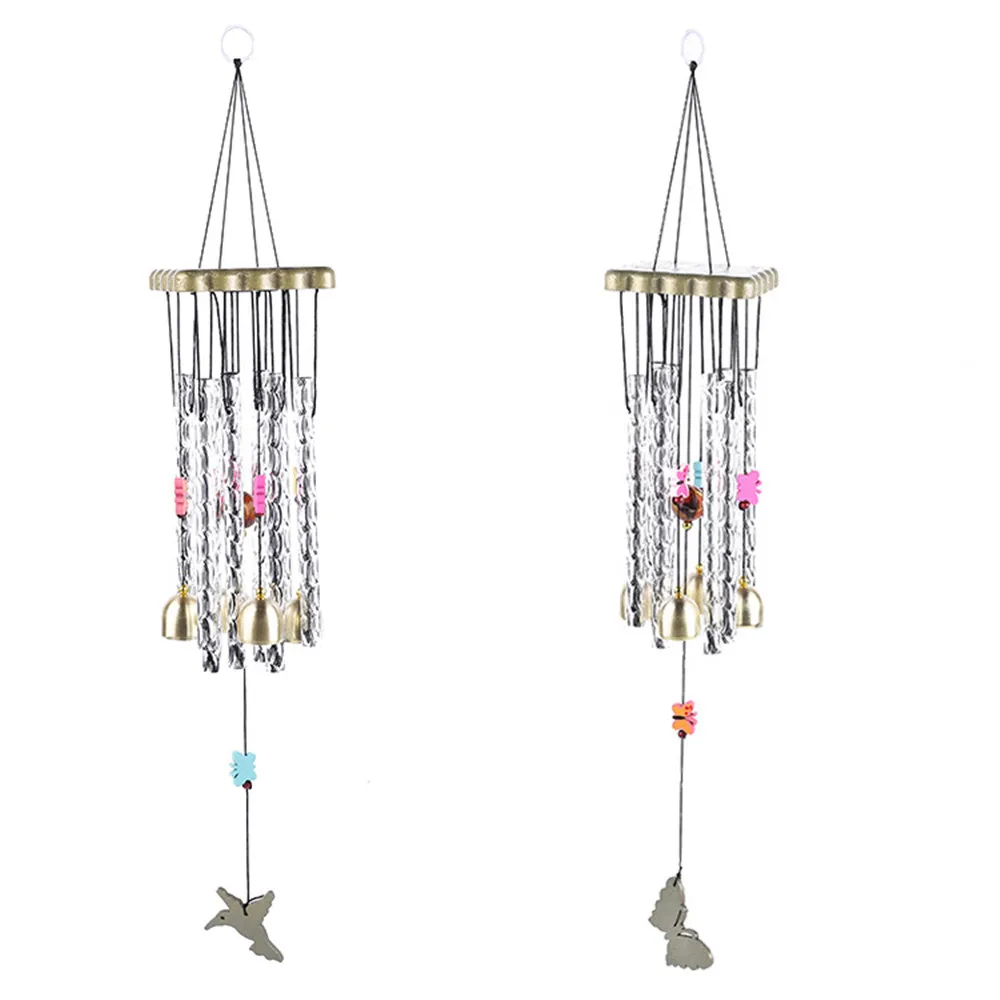 

1PC Solid Butterfly Wood Wind Chime Metal Pattern Eight Aluminum Pipe Pendant Creative Home Garden Balcony Decoration Crafts