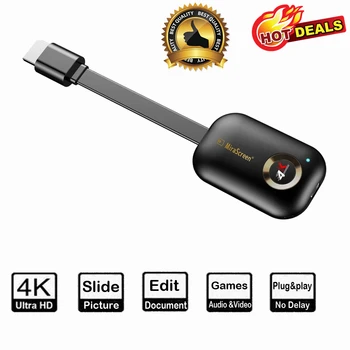 

G9 Plus 2.4G/5G 4K Wireless HDMI H.265 Wifi Display Dongle Mirror Miracast Airplay DLNA Receiver for Projector HDTV