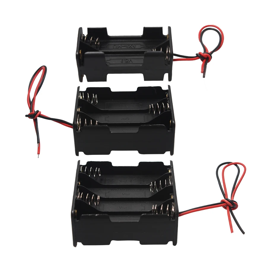 

1Pcs Back To Back AAA Battery Holder Case Box With Leads 2 Layers for 4/6/8 AAA Batteries for Soldering Connecting