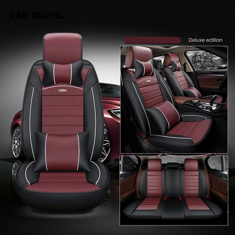 WLMWL Universal Leather Car seat cover for Peugeot all models 206 307 407 207 2008 3008 508 208 308 406 301 car accessorie |