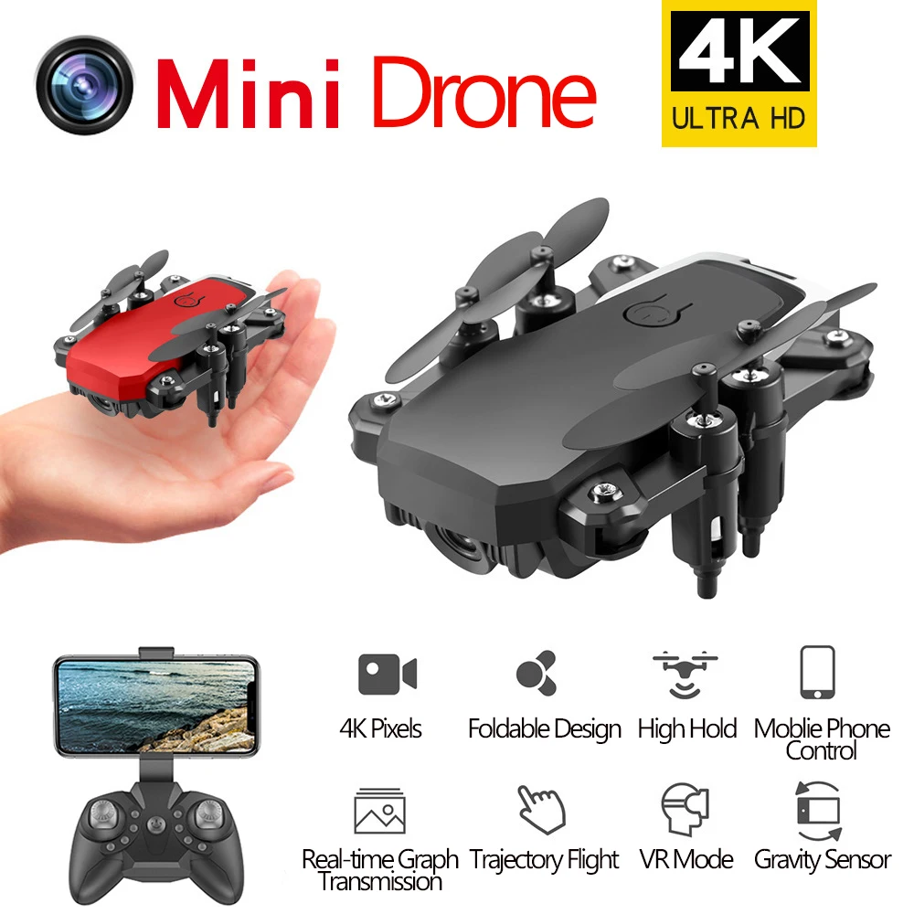 Складной 4K мини Дрон D2 с радиоуправляемым квадрокоптером широкоугольной Wi Fi HD