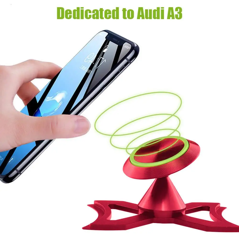 

Phone Holder Car Air Vent Outlet Mount Luminous 360° Rotary Swivel Cell Phone Magnetic Cradle for Audi A3/S3 For iPhone 7 6 6s