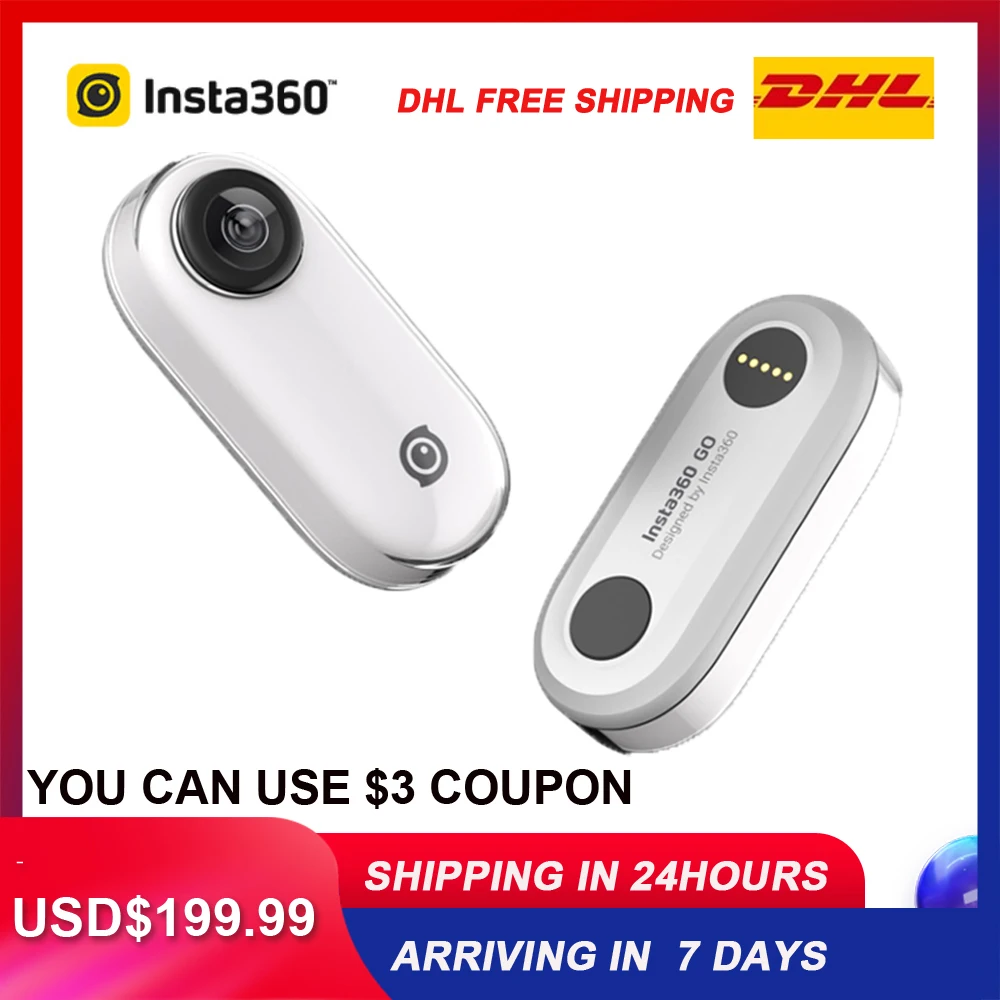 

Insta360 Go 1080P Mini Panoramic Camera Sports Action Camera FlowState Slow Stabilized Camera APP Control YouTube Video Making