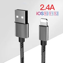 Для Apple usb кабель для зарядки и передачи данных для iPhone X 7 6 8 6S 5S Plus XS MAX XR 11 для iPad Mini IOS 12 13 8 Pin Кабели для быстрой зарядки 1 м