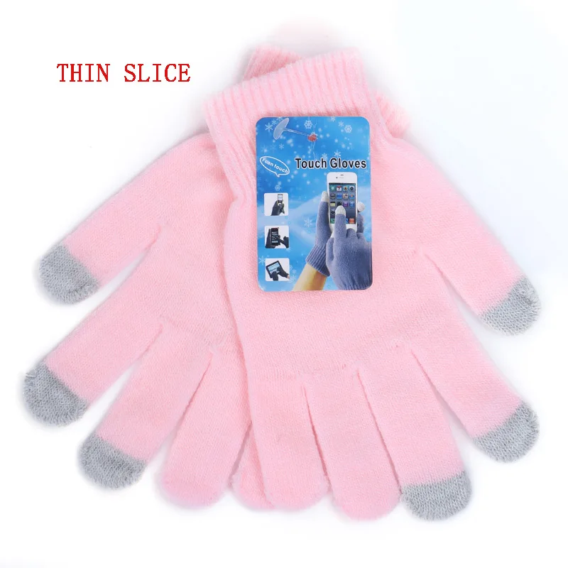 Winter Female Winter Vintage Deer Knitted Gloves Women Thicken Touch Screen Gloves Winter Warm Snow Elk Full Finger Mittens - Цвет: Pink -2