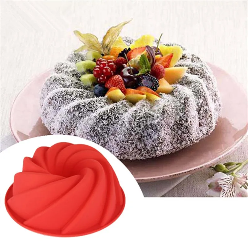 3D большой вихревой Форма силиконовые масла формы торт Кухня форму для выпечки Инструменты для торта выпечки хлебобулочных блюдо Формы для выпечки торта пан