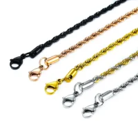 Collier ras du cou en acier inoxydable pour hommes et femmes, ULtorsadée large, accessoires de bijoux en métal, 5 couleurs, 16 à 30 pouces, 2mm, 3mm, 4mm, 5mm, 6mm 5