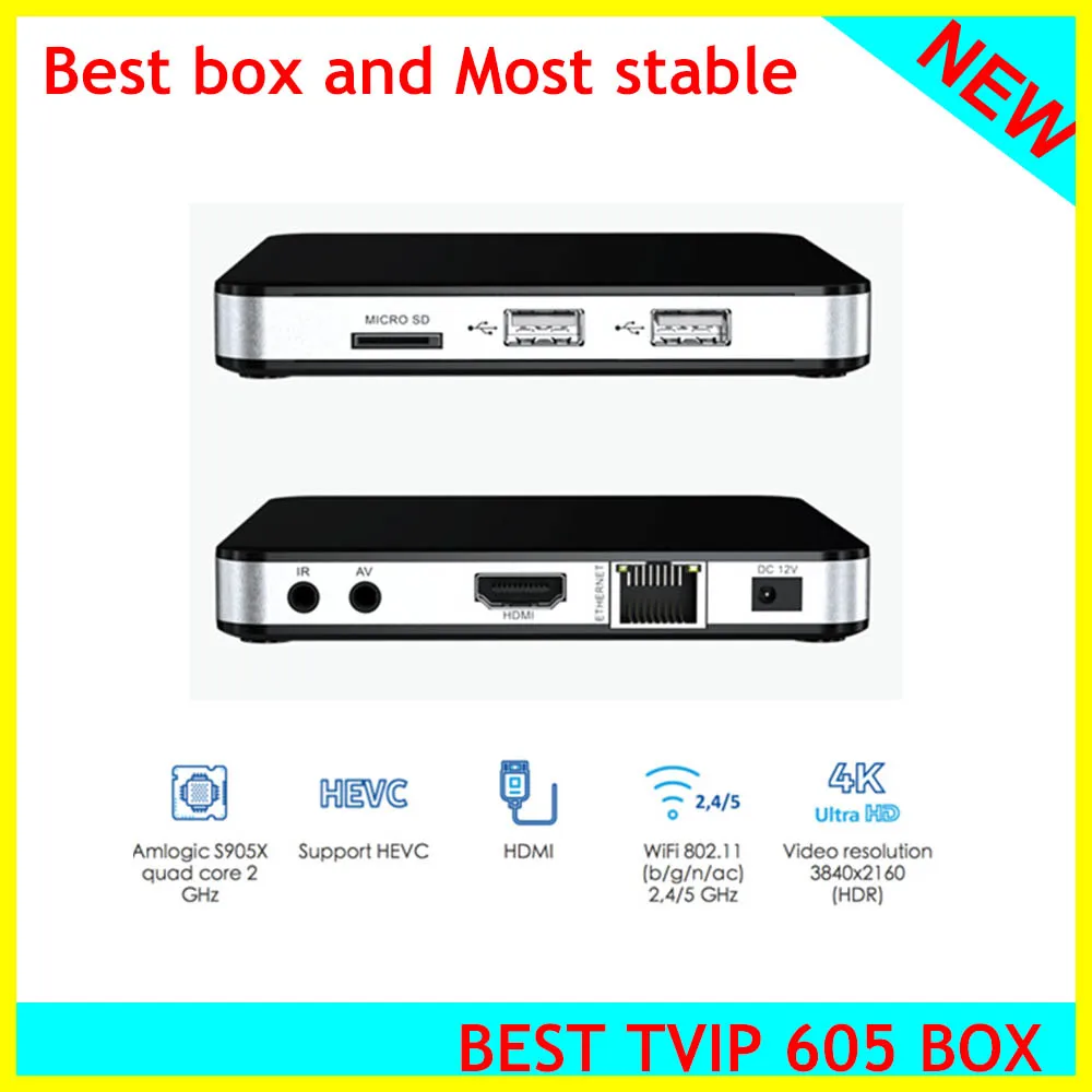 Приставка Смарт-ТВ Tvip605 Amlogic S905X система android и Linux двойная телевизионная приставка