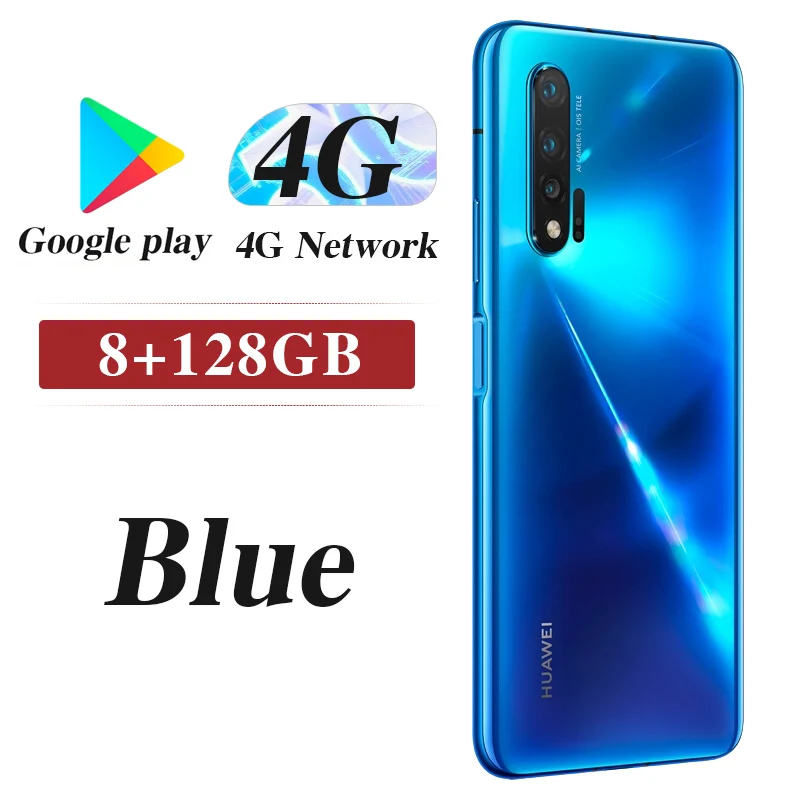 Huawei Nova 6 5G версия 5x Zoom Поддержка NFC 40 Вт supercharge Octa core 4200 мАч 40MP 5 камер лицо+ отпечаток пальца ID смартфон - Цвет: 8G 128G Blue 4G