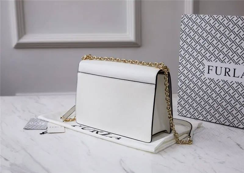 Оригинальные женские сумки FURLA, высококачественные женские кожаные сумки Furla белого цвета, размер L 24 см x 8 см x 16 см