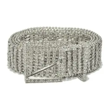 

women fashion Shiny belt Crystal diamond alloy waist chain full rhinestone luxury party belt