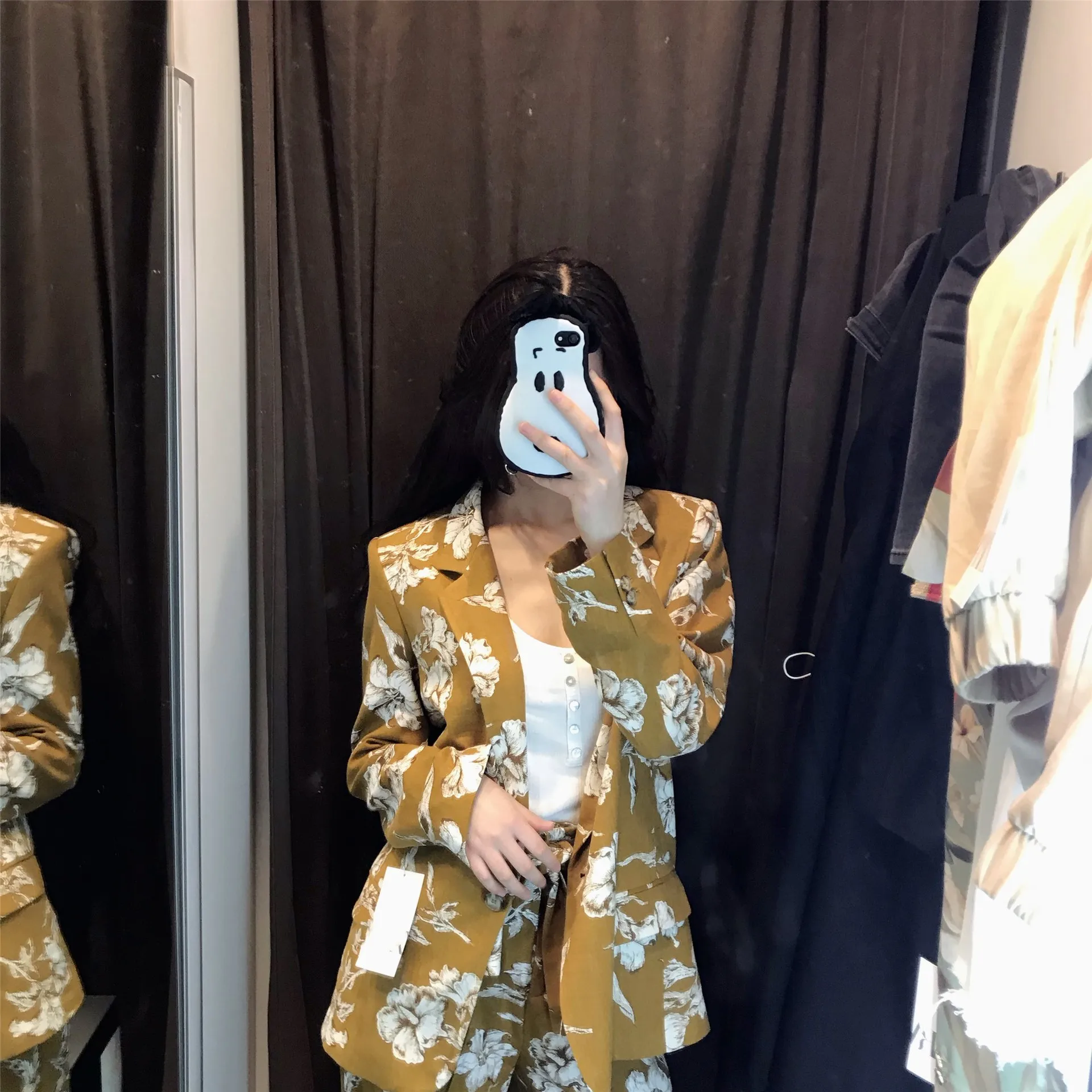 

Fd46 2019 Summer New Products Flower Printed Casual Suit Jacket Women's