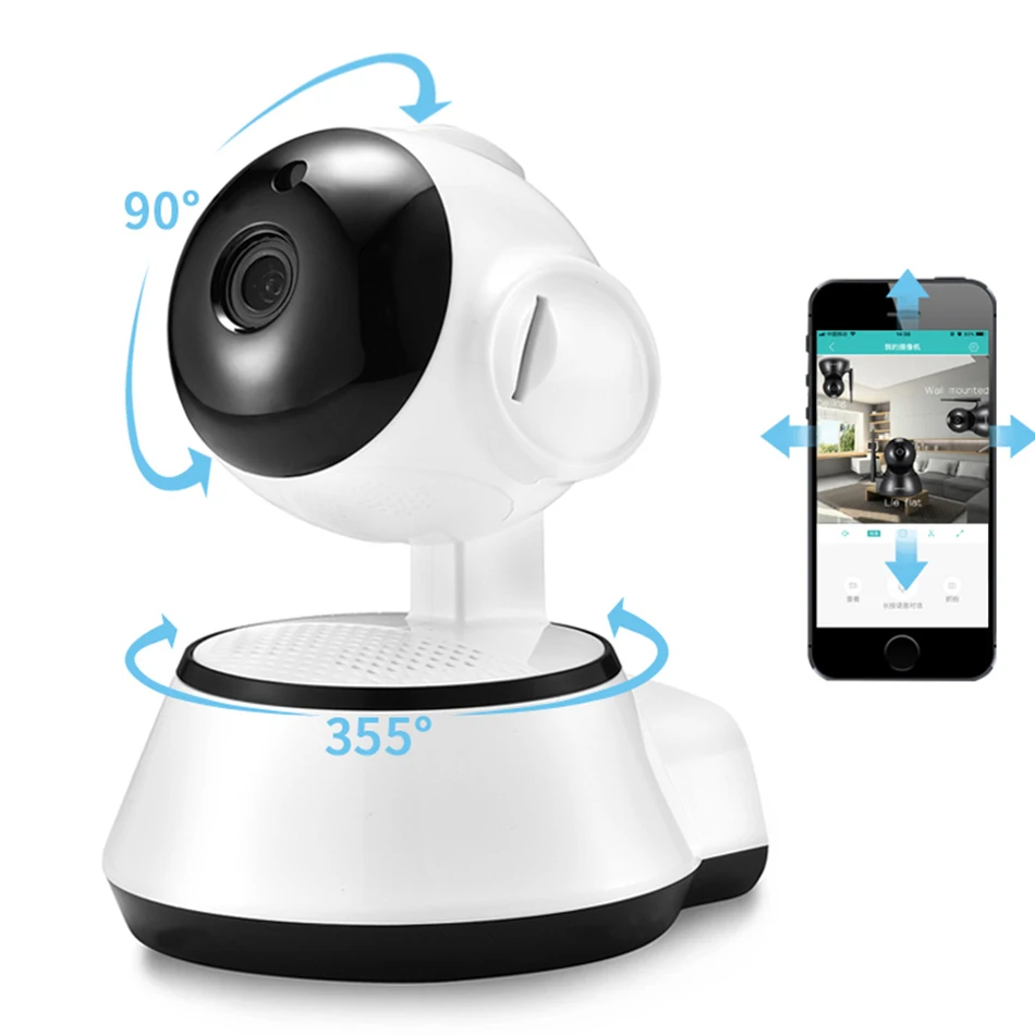 

Xiaovv Q6S Security 720P Wifi IP Camera Smart 360 Degree Panoramic Camera H.264 Night Vision Motion Detect Monitor Support ONVIF
