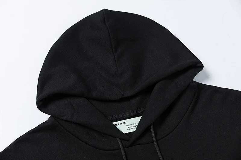 Off-white осень зима светоотражающий пуловер с капюшоном длинный рукав толстовка