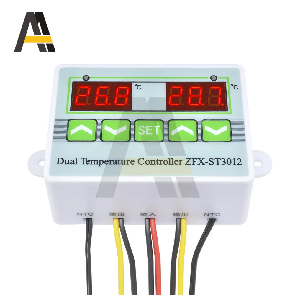 

ZFX-ST3012 DC 12V/24V Temperature Controller Dual Thermostat Controller Temp Control Thermoregulator Control Module AC 110-220V