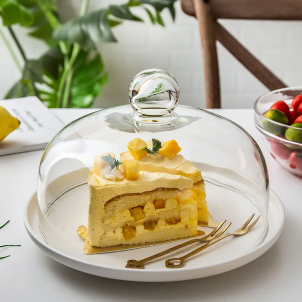 Practical Food Dust Cover Insect-Proof Dish Cover Transparent Food Tent Cake Glass Lid Table Decoration Dessert Dust