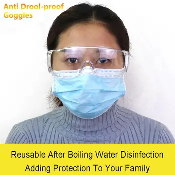 

Anti Drool-proof Goggles Anti Virus Glasses Unisex High Definition Fog Blocking Anti-dust Anti-droplets Adjustable Eyewear