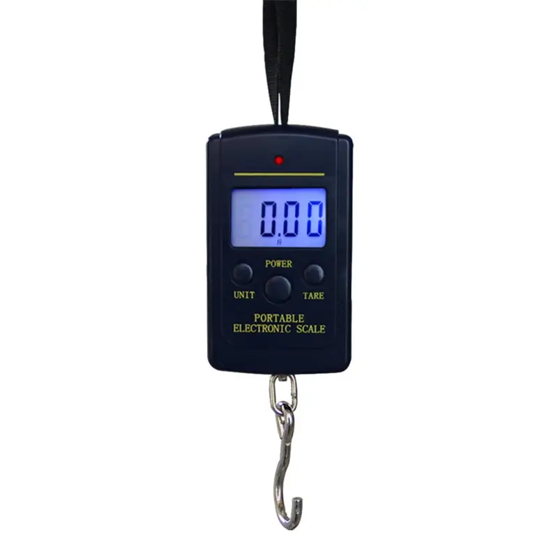 Mini Digital Scale For Fishing Luggage Travel Kitchen Weighting Steelyard Hanging Electronic Hook Scales Weight Tools 40kg x 10g |