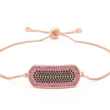 Браслет-цепочка из серебра и золота, браслет-цепочка с фианитами и розовым кубическим цирконием, Браслет-макраме, jn68, очаровательные женские ювелирные изделия