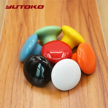 YUTOKO Round Furniture Knobs Ceramic Candy Color Drawer Knobs Cabinet Pulls Kitchen Handle Furniture Handle for Room Hardware