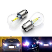 1156 1157 COB 12v Светодиодный лампочки накаливания 2W 4W сигнал поворота Задняя Парковка лампа заднего хода белый красный желтый синий теплый белый