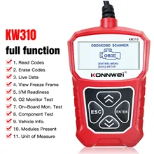OBD2 Scanner Volledige Obdii Functies 10 Modes Auto Obd 2 Motor Licht Fout Diagnostic Tool Konnwei KW310 Code Reader Fout fixd