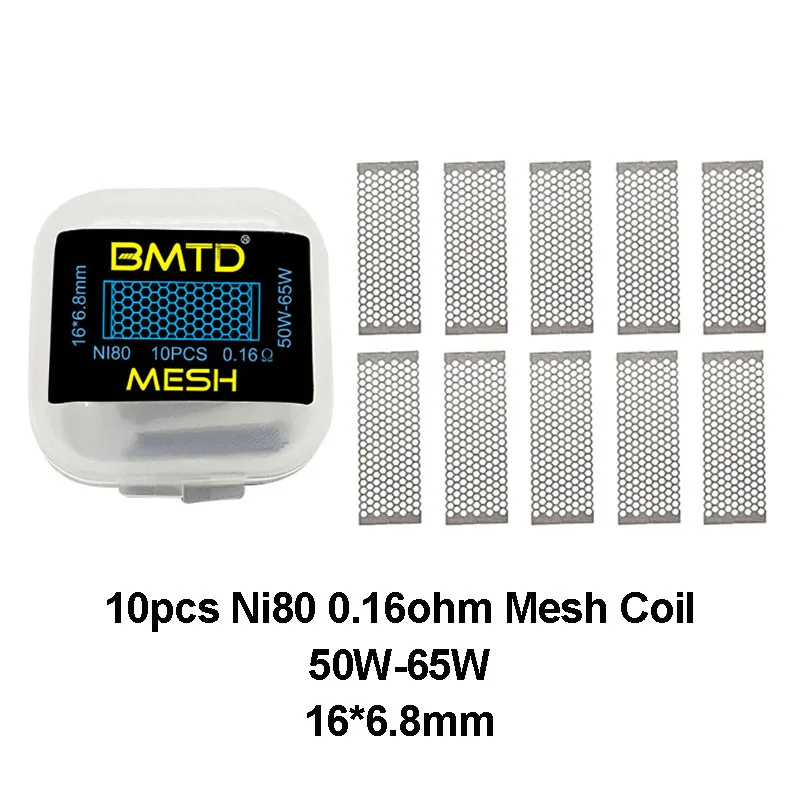 10 шт./упак. BMTD A1 0.13ohm/0.18ohm 316L 0.12ohm/0.15ohm Ni80 0.16ohm сетчатая сменная катушка Vape RDA